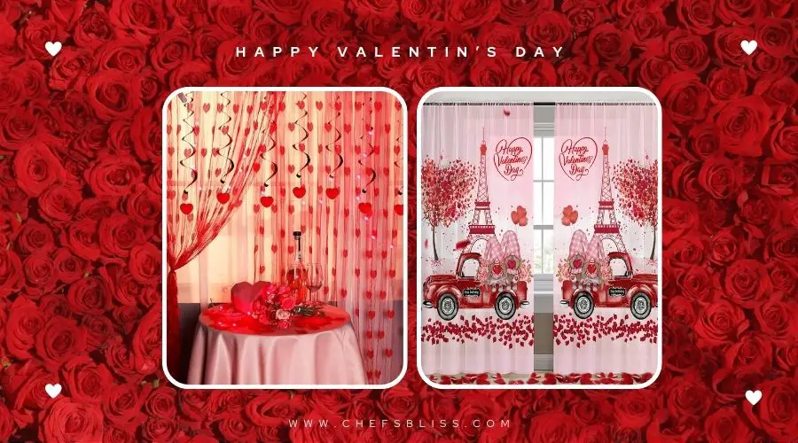 valentine’s day curtain decor ideas