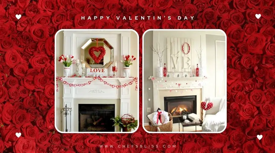 valentine’s day fireplace mantel decor ideas