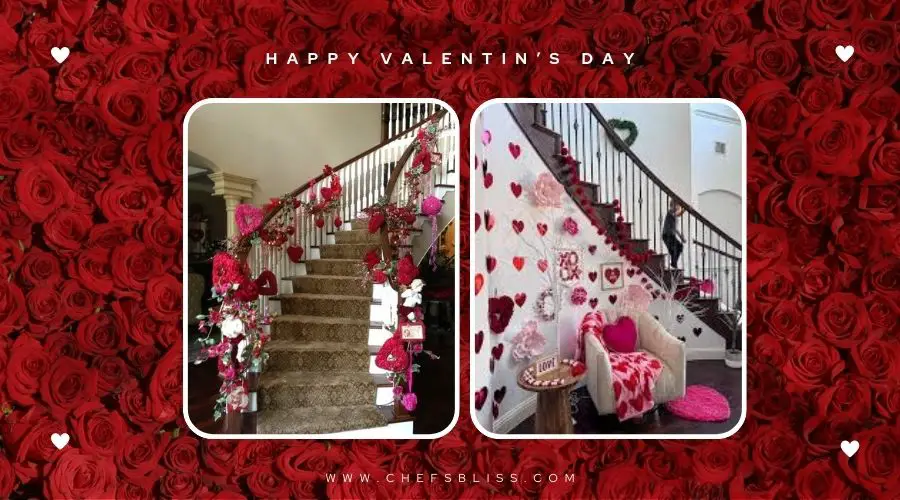 valentine’s day staircase decor ideas