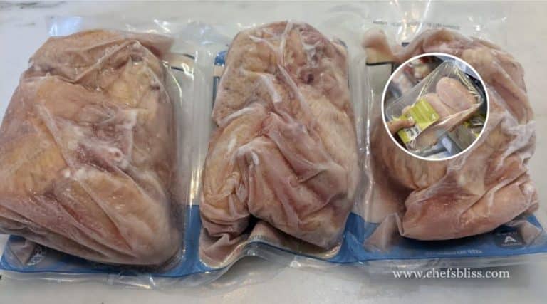 tear in chicken packaging