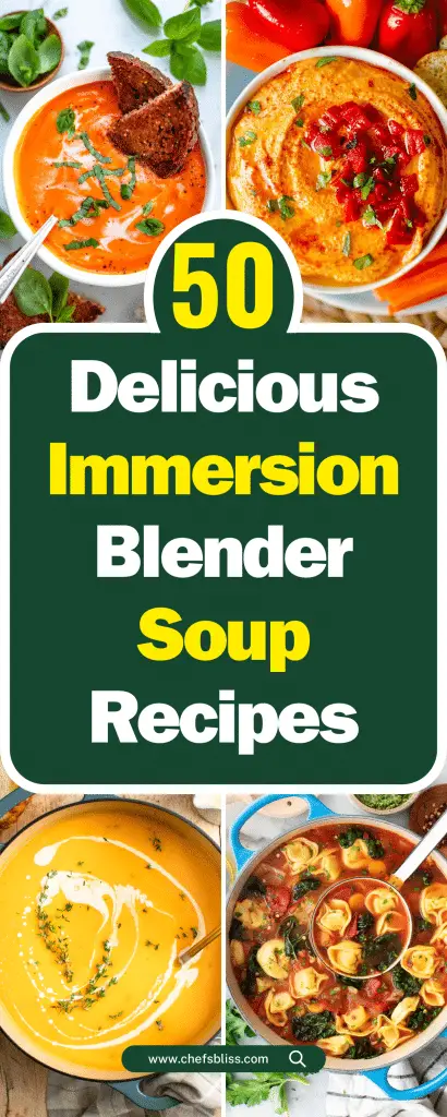 Immersion Blender Used to Blend Tomato Soup in a Pot