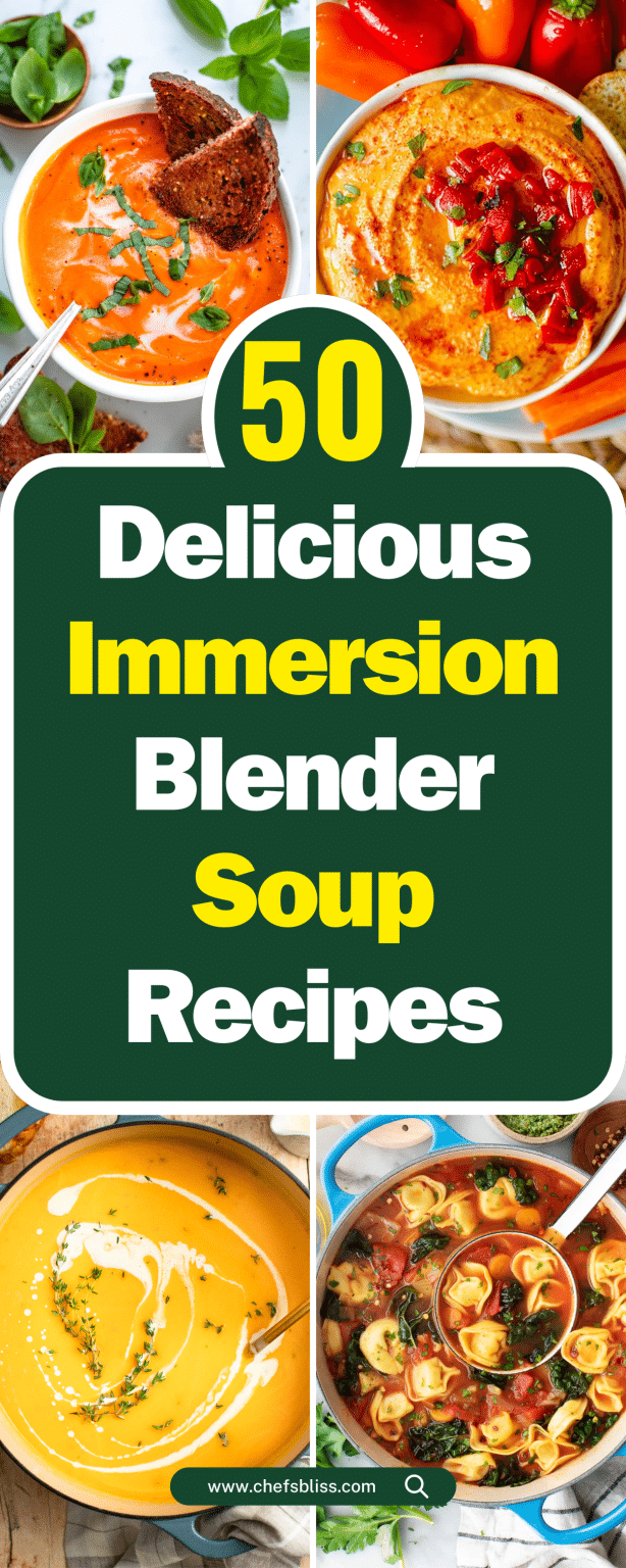Immersion Blender Blending Tomato Soup