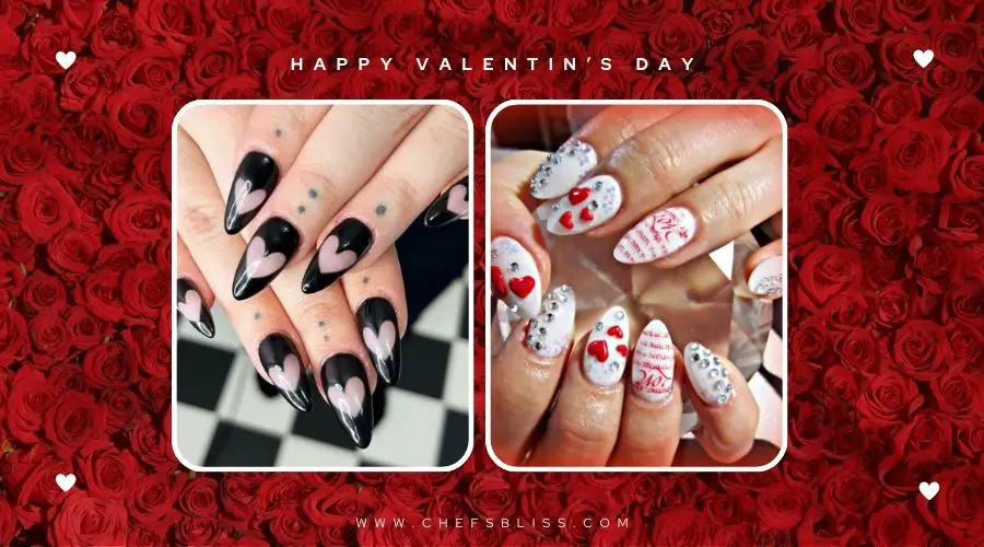 valentine’s day 3D heart nail design ideas