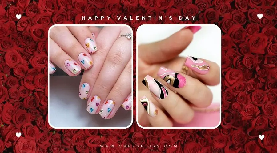 valentine’s day abstract love nail ideas