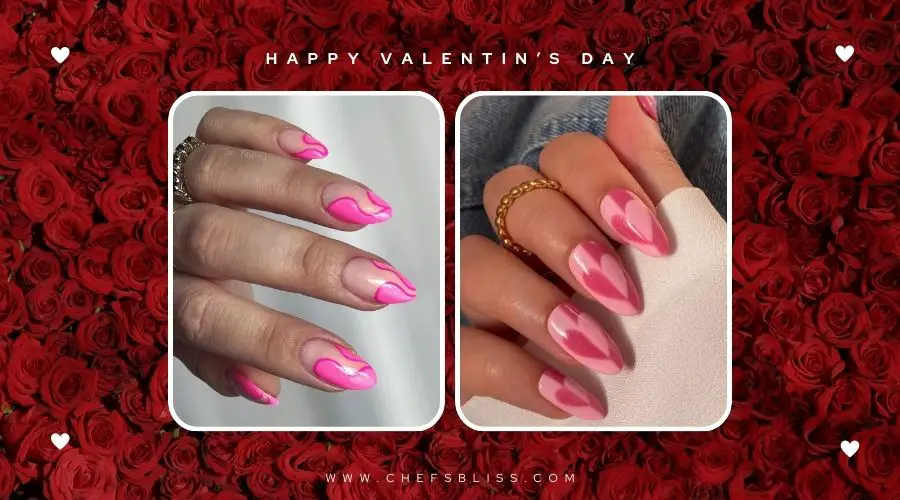 valentine’s day abstract pink nail ideas