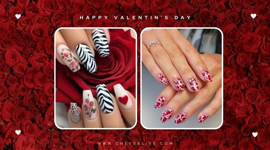 valentine’s day animal print nail ideas