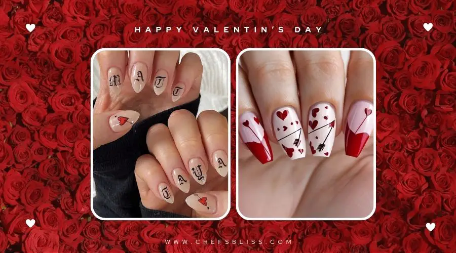 valentine’s day arrow nail ideas