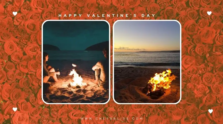 valentine’s day beach bonfire ideas