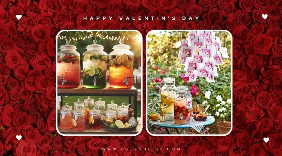 valentine’s day beverage station decor ideas