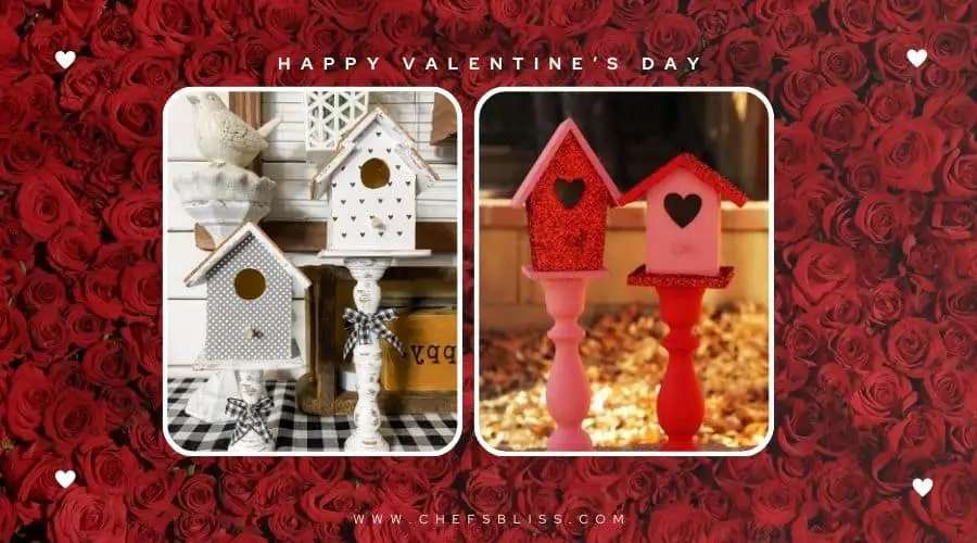 valentine’s day birdhouse decor ideas