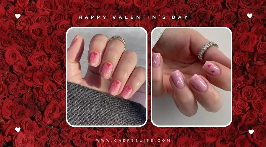 valentine’s day bold glitter heart nail ideas