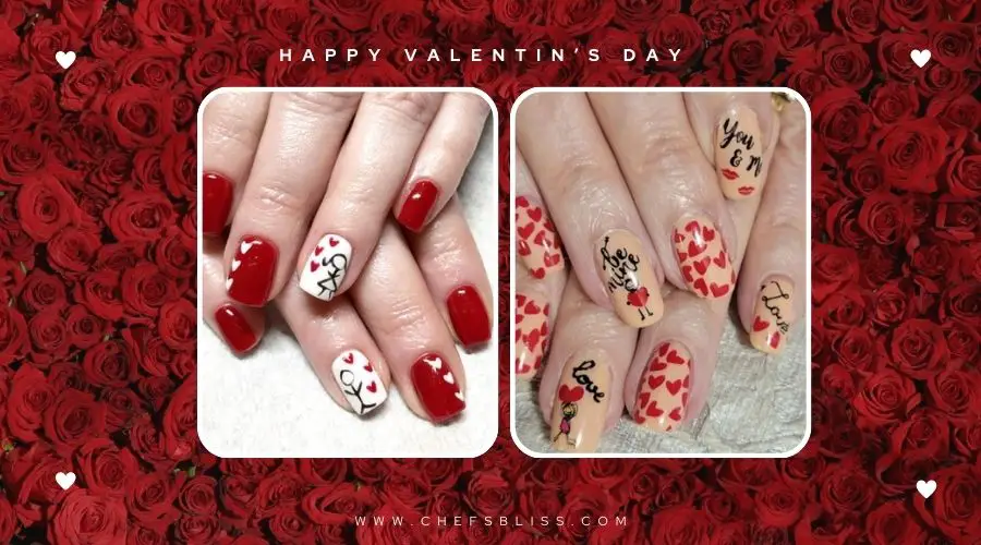 valentine’s day bold love message nail ideas