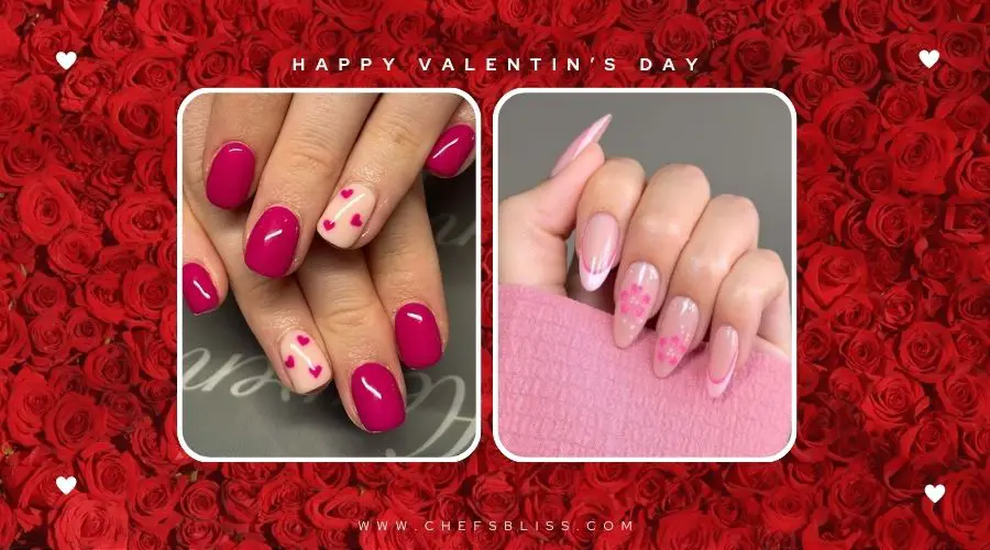 valentine’s day bold pink nail ideas