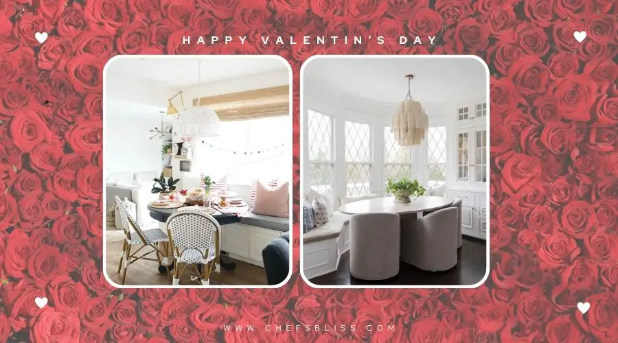 valentine’s day breakfast nook decor ideas