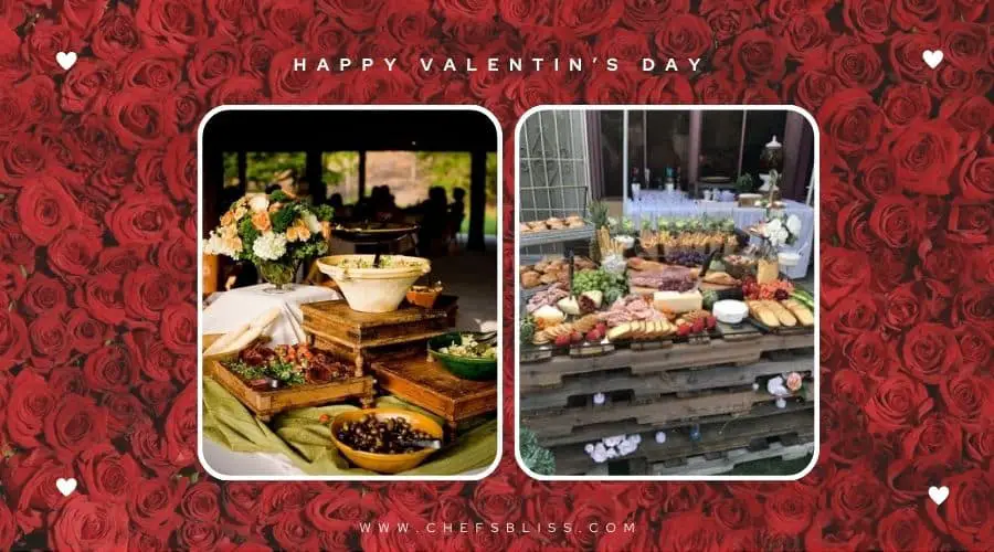 valentine’s day buffet station decor ideas