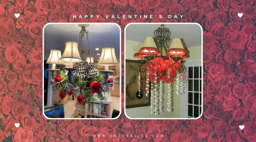 valentine’s day chandelier swag decor ideas