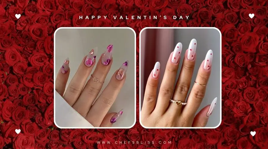 valentine’s day chrome nail ideas