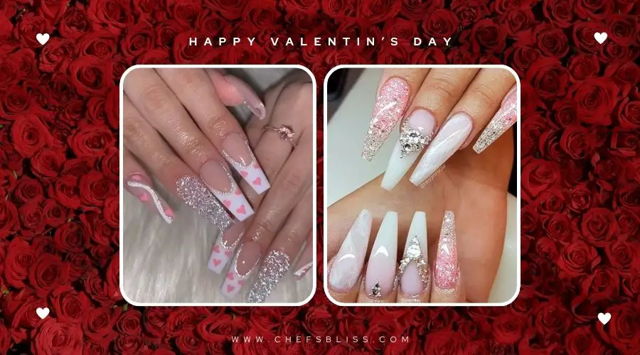 valentine’s day coffin shaped nail ideas