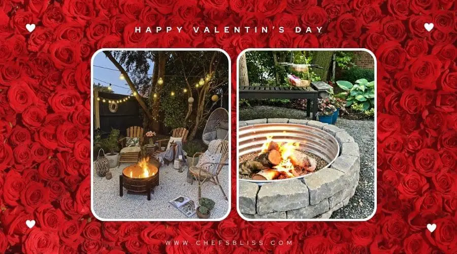 valentine’s day cozy fire pit decor ideas