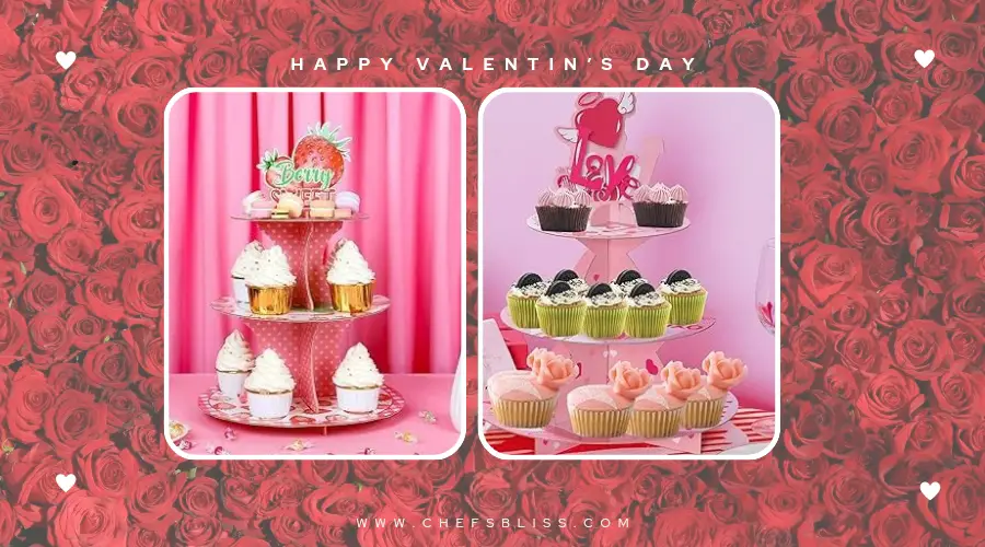 valentine’s day cupcake stand decor ideas