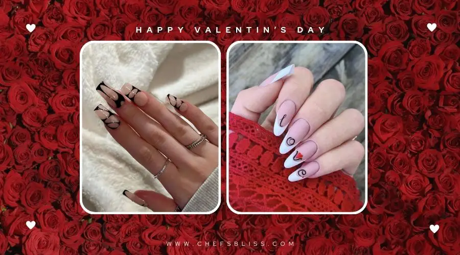 valentine’s day delicate lace nail ideas