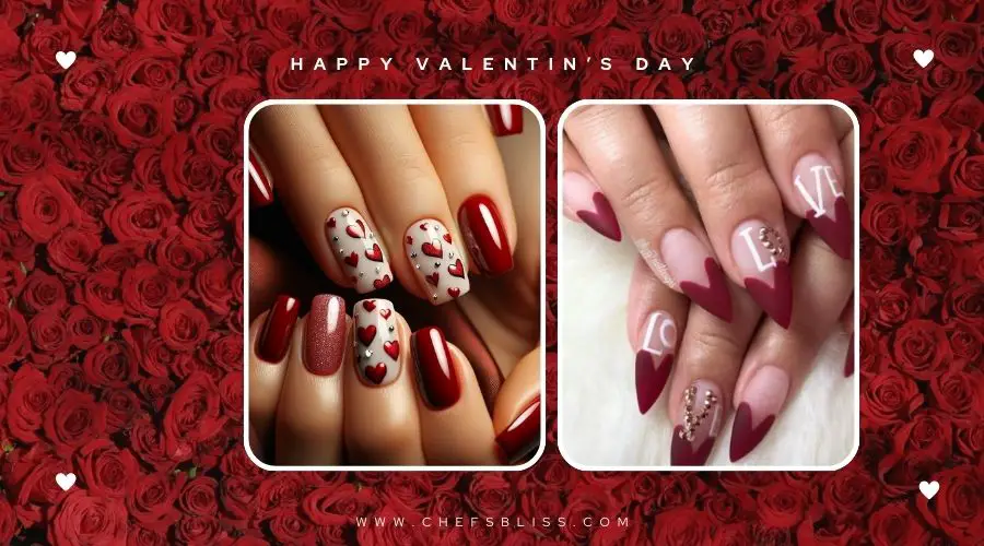 valentine’s day delicate petal nail ideas