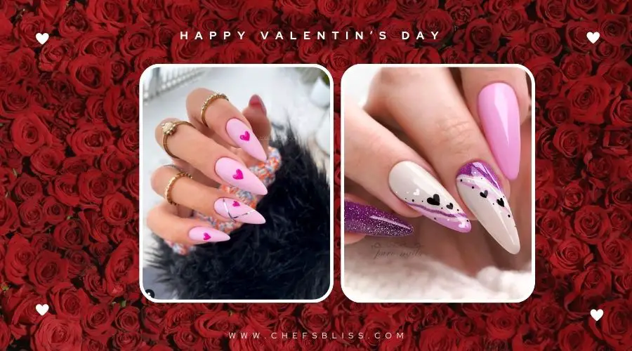 valentine’s day delicate sparkle nail ideas