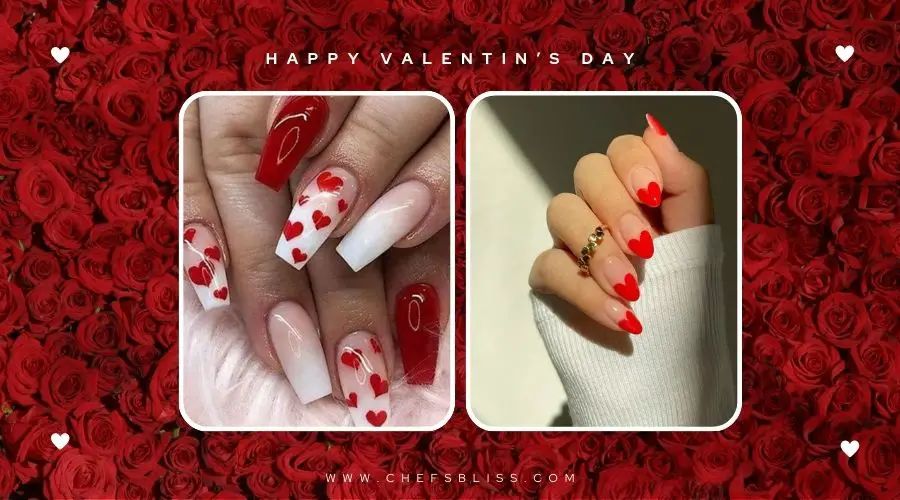 valentine’s day detailed nail ideas