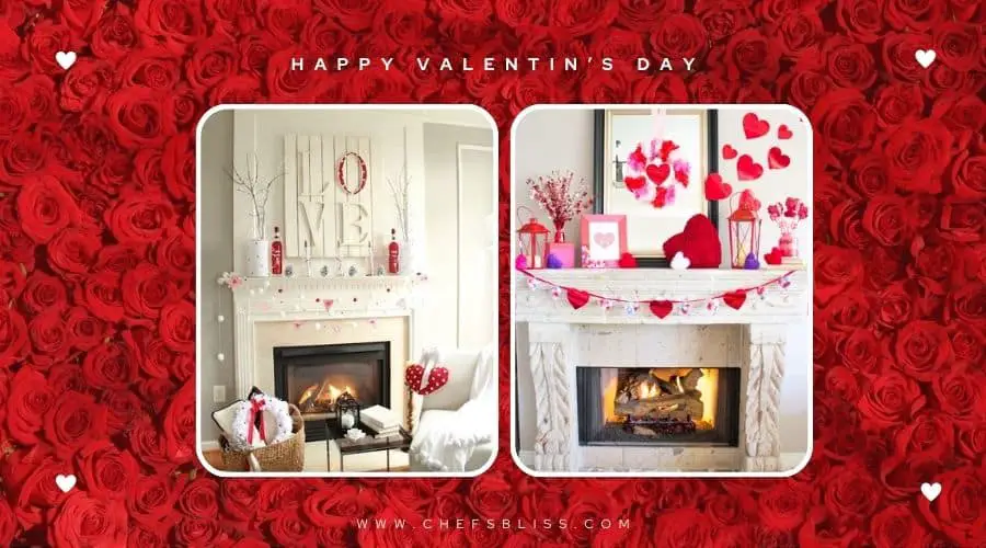 valentine’s day festive fireplace decor ideas