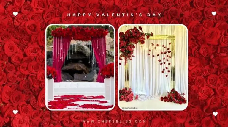 valentine’s day floral archway decor ideas