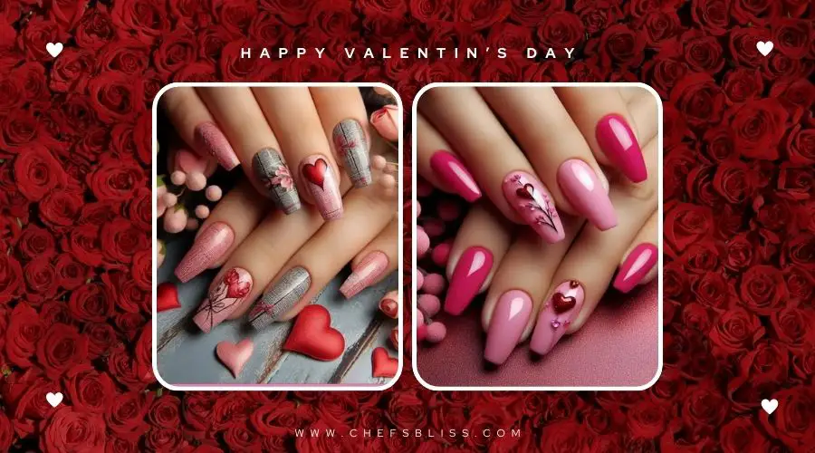 valentine’s day floral nail design ideas