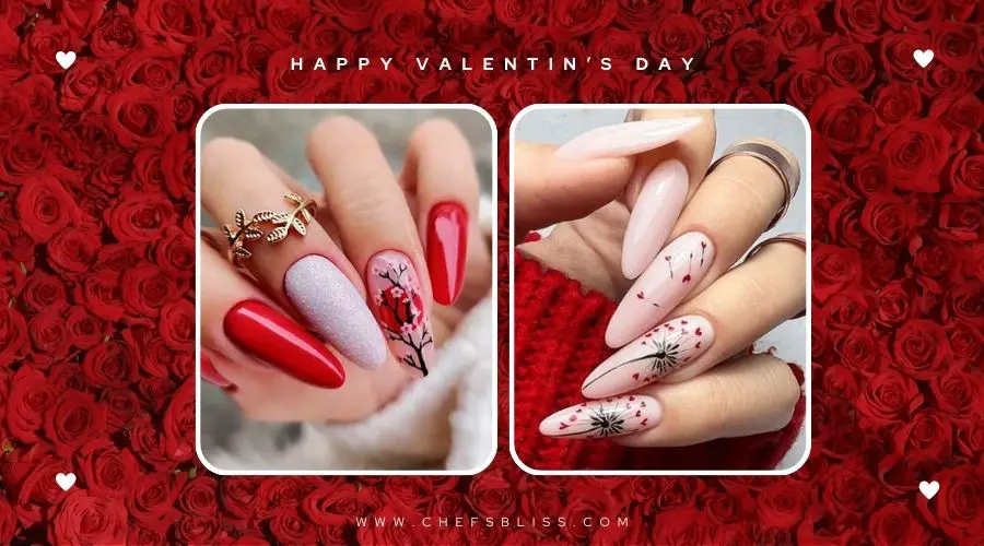 valentine’s day floral nail ideas