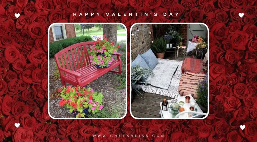 valentine’s day garden bench ideas