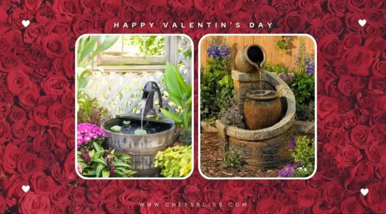 valentine’s day garden bird bath fountain ideas