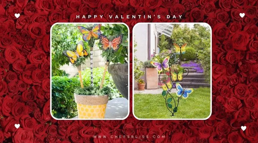 valentine’s day garden butterfly stake ideas