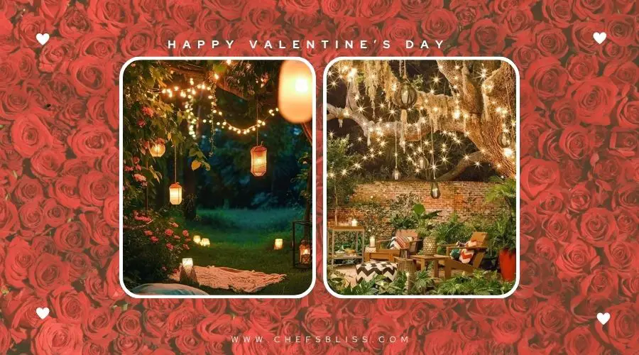 valentine’s day garden fairy lights ideas