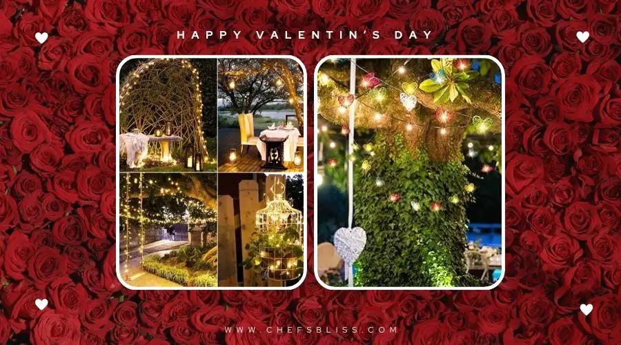 valentine’s day garden fairy lights ideas