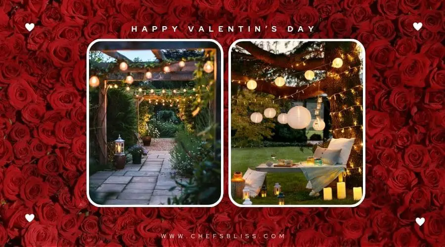 valentine’s day garden fairy lights string ideas