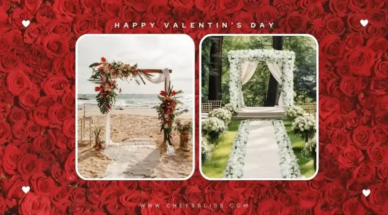 valentine’s day garden floral arch ideas