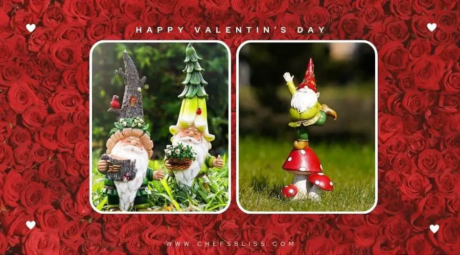 valentine’s day garden gnome sculptures ideas