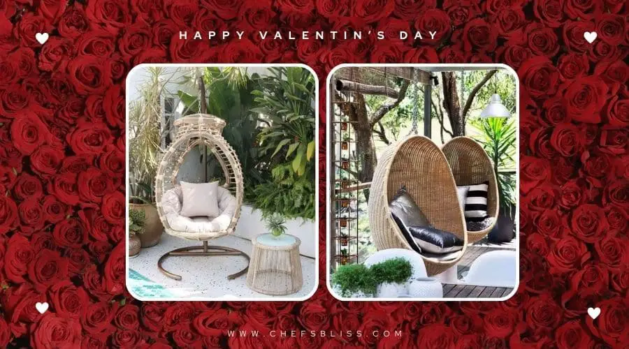 valentine’s day garden hanging chair ideas