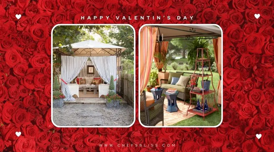 valentine’s day garden outdoor curtains ideas