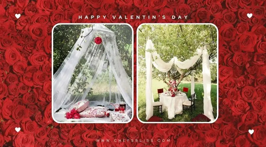 valentine’s day garden outdoor curtains ideas