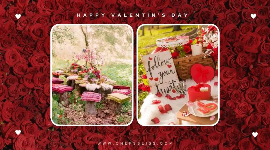 valentine’s day garden picnic setup ideas