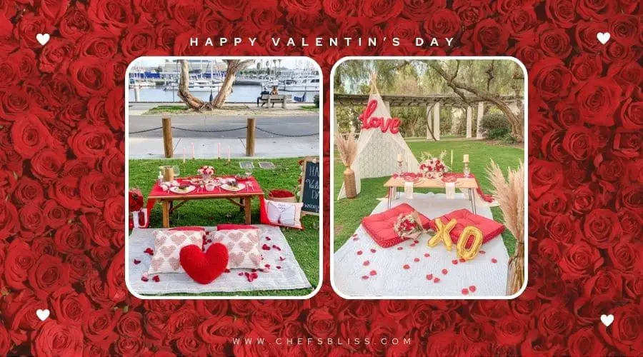 valentine’s day garden picnic table ideas