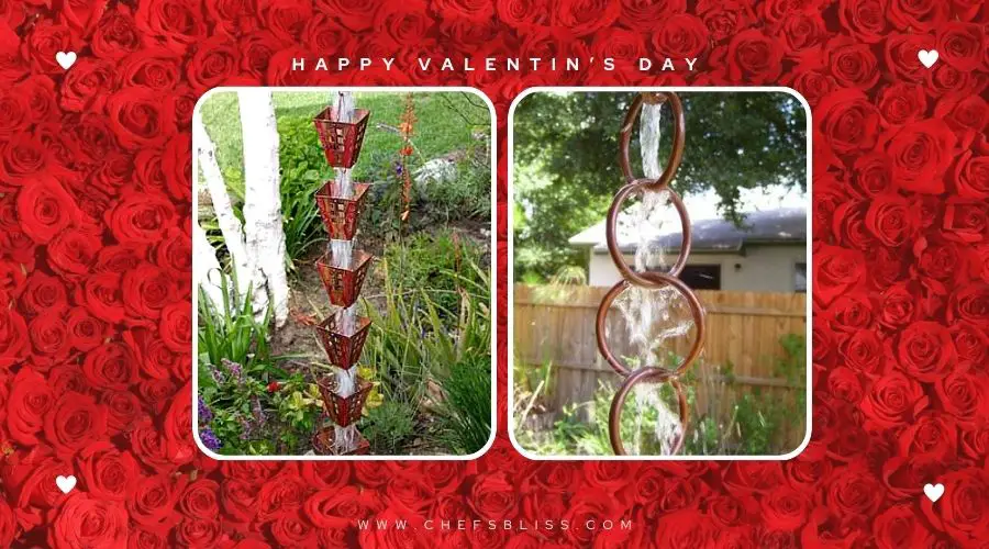 valentine’s day garden rain chain ideas