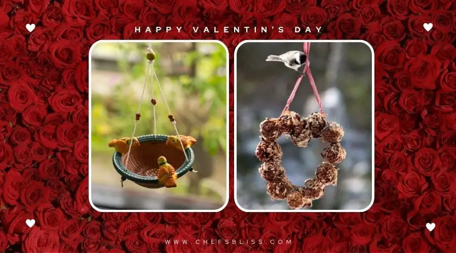 valentine’s day garden rustic bird feeder ideas
