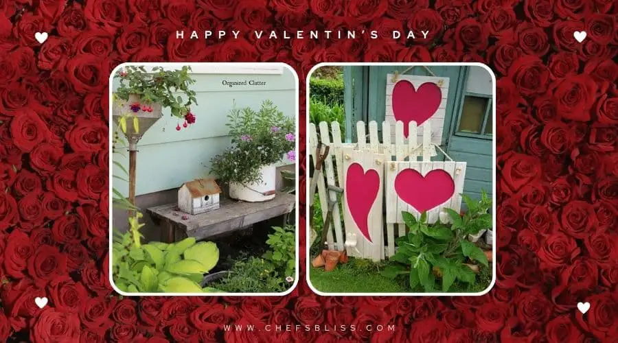 valentine’s day garden rustic decor ideas