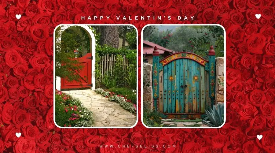 valentine’s day garden rustic garden gate ideas