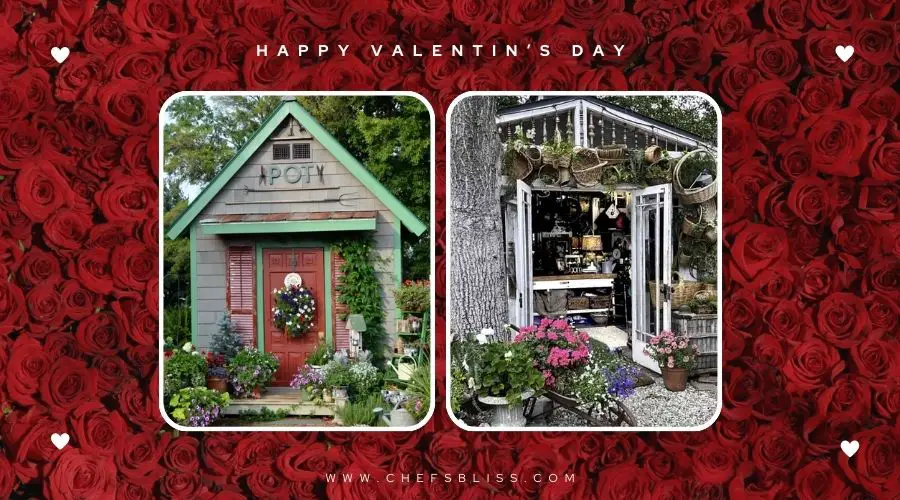 valentine’s day garden shed decoration ideas